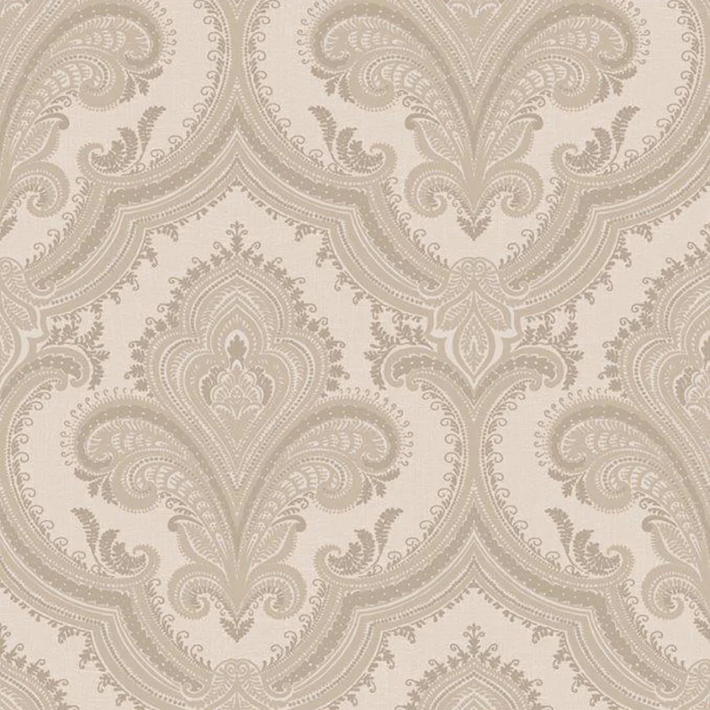 Traditional Damask Taupe Wallpaper