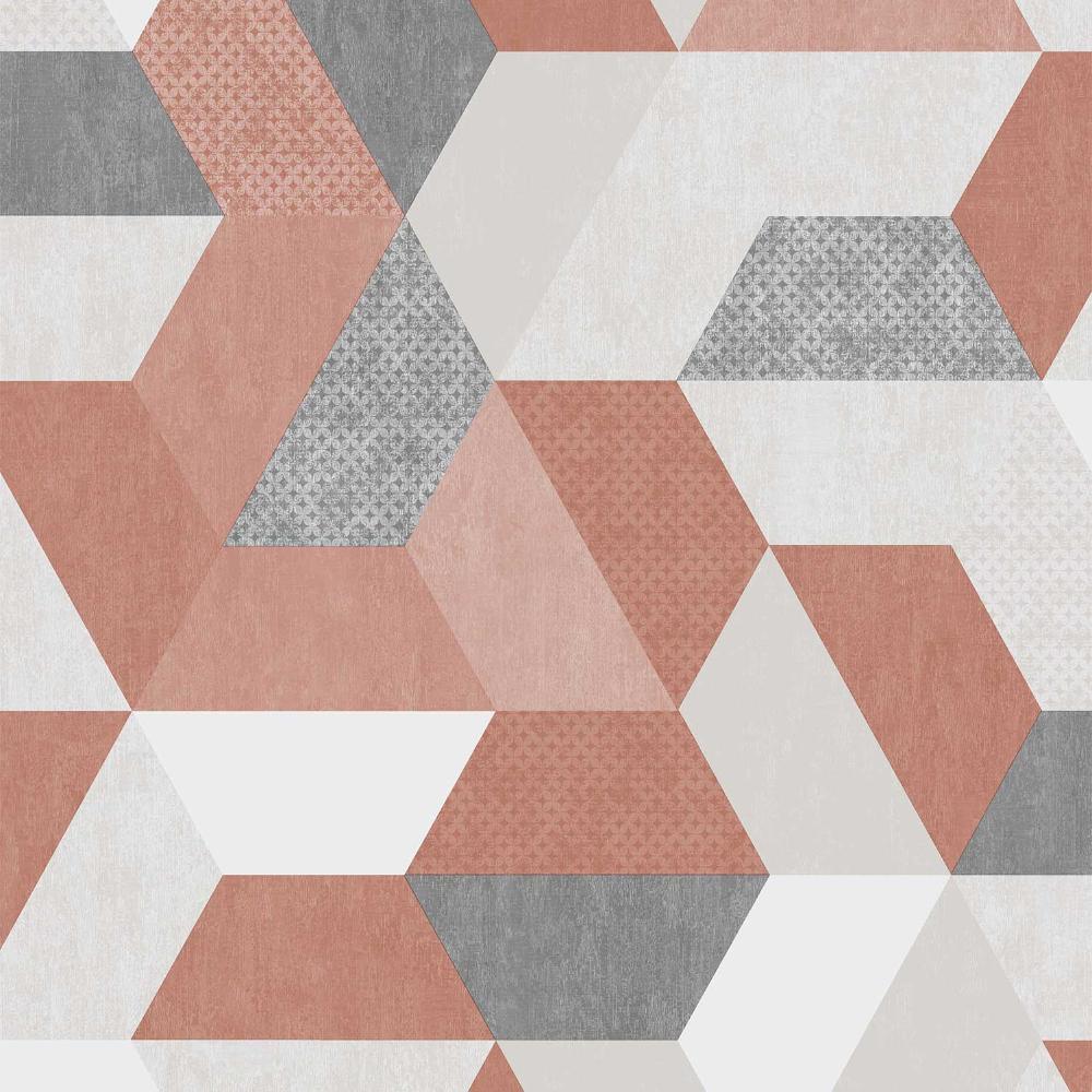 Loft Geometric Terracotta Wallpaper