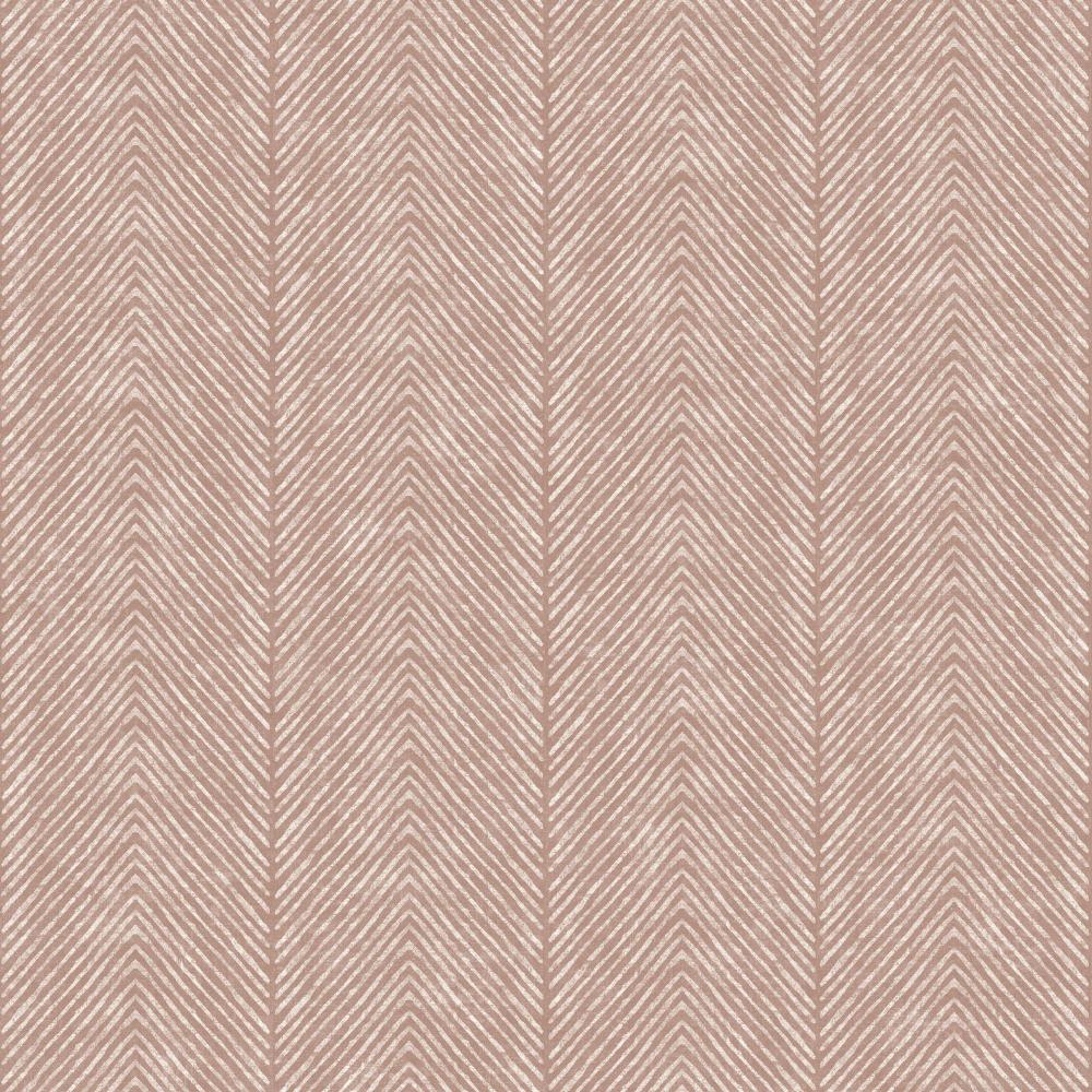 Nomad Herringbone Stripe Orange Wallpaper
