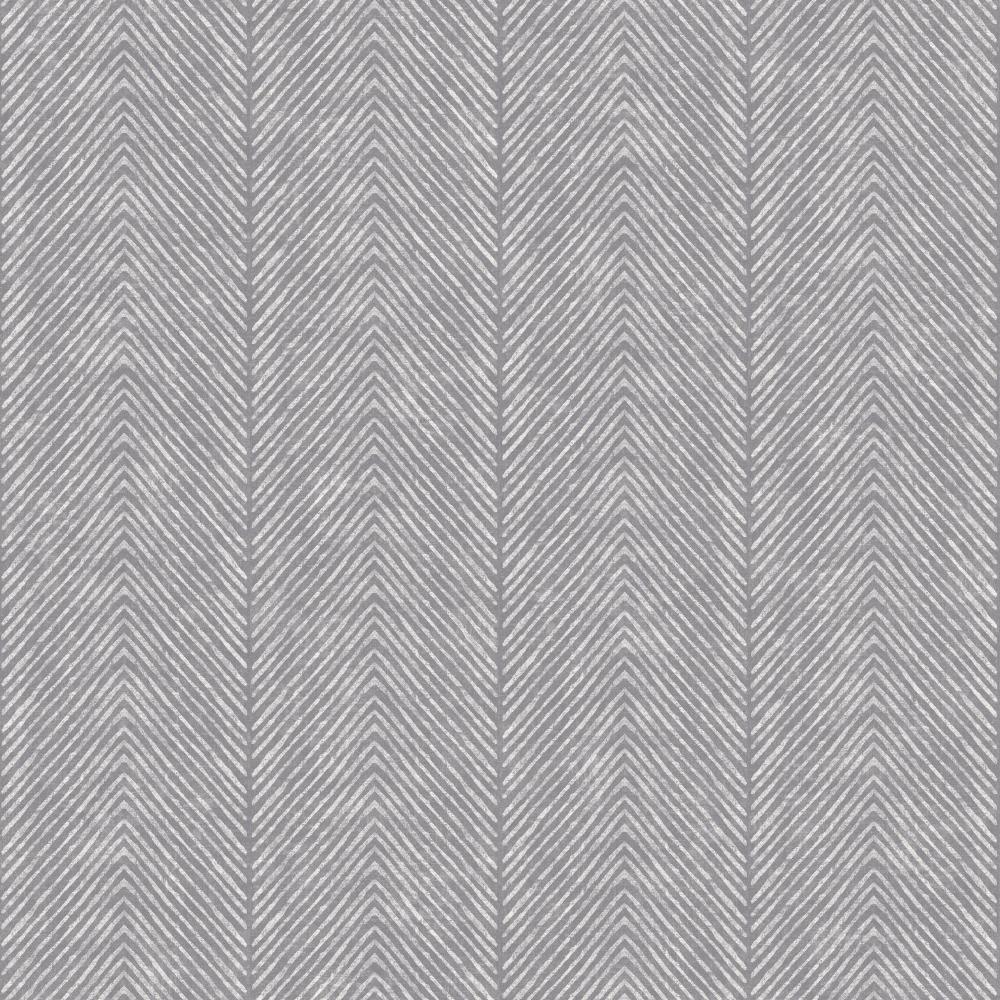 Nomad Herringbone Stripe Dark Grey Wallpaper