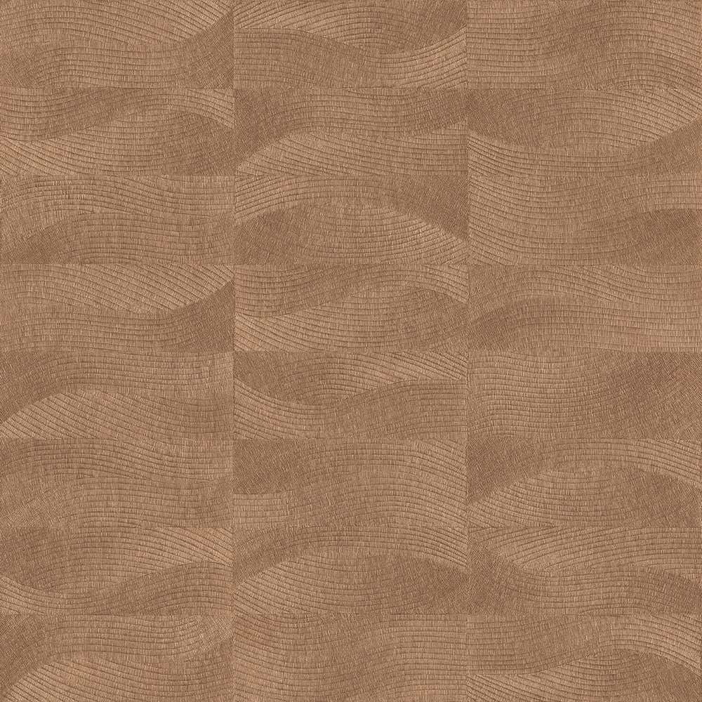 Terra Tide Geo Texture Imperial Brown Wallpaper