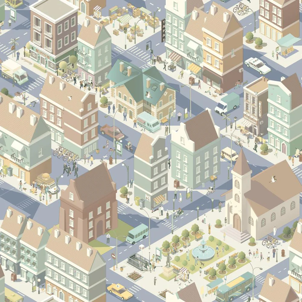 Notting Hill Blue Wallpaper
