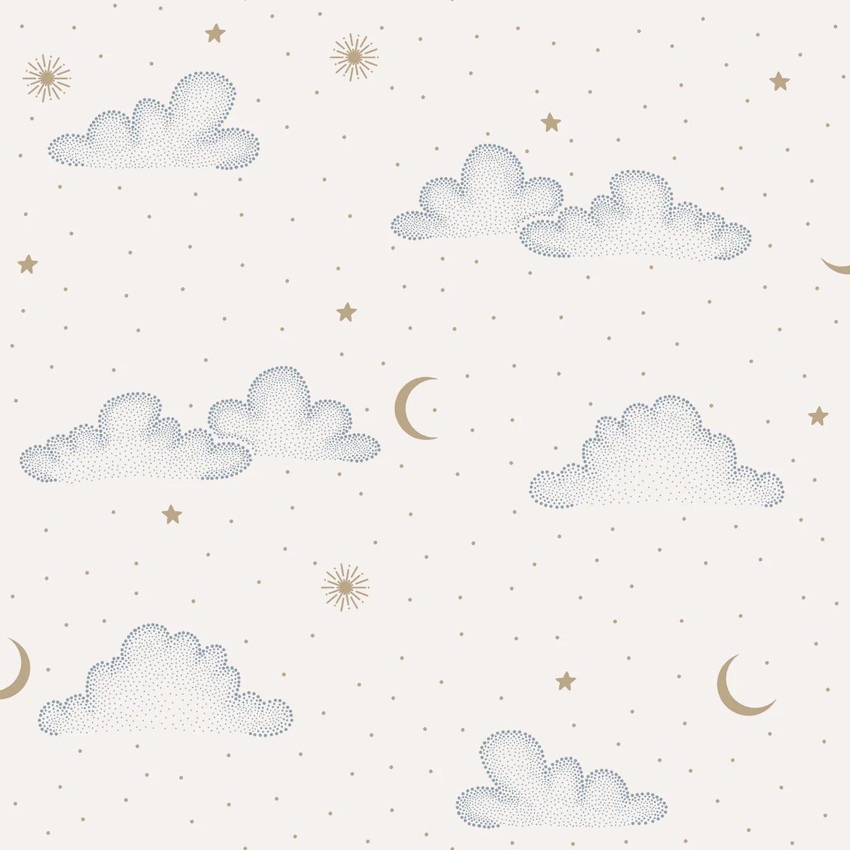 Moonlit Mist White Wallpaper