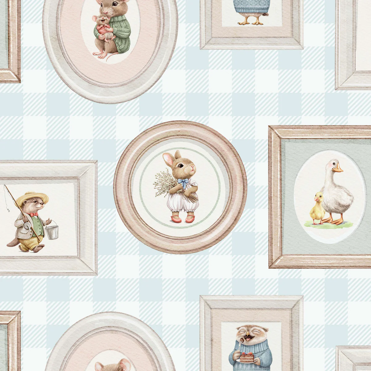 Woodland Gallery Blue Wallpaper