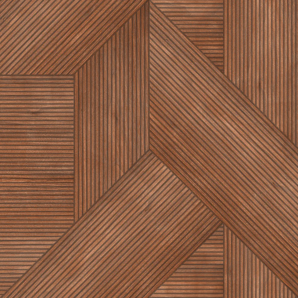 Sculpted Chevron Wood Panels Red Wallpaper
