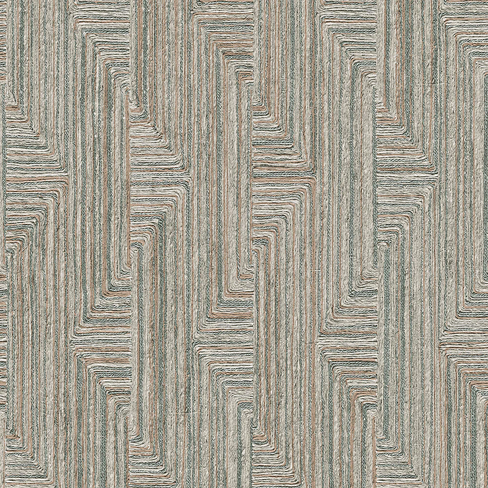 Threadline Geo Stitch Brown Wallpaper