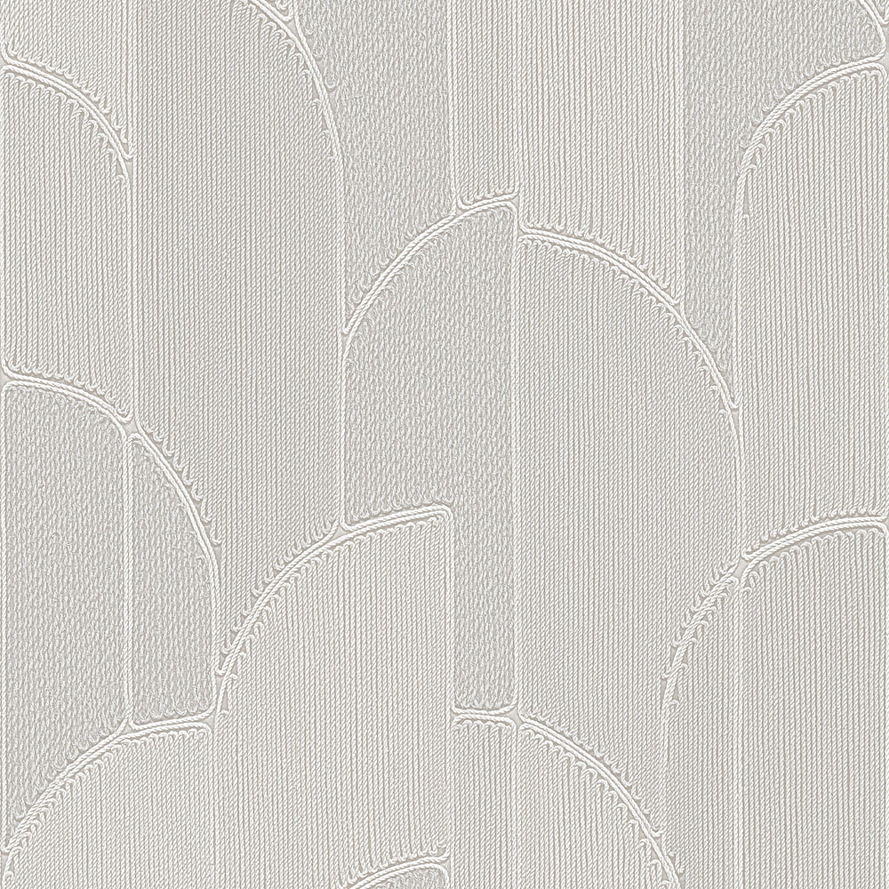 Stitched Arches Silver Wallpaper