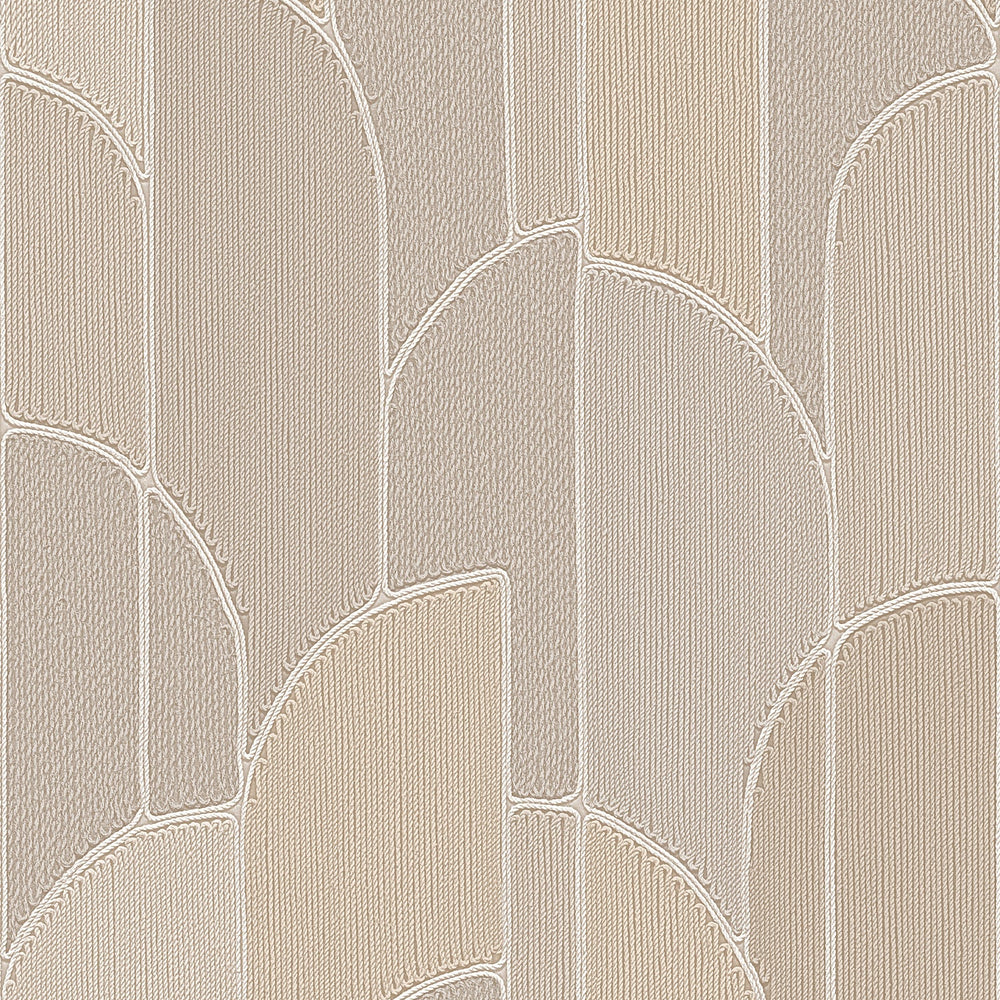 Stitched Arches Beige Wallpaper