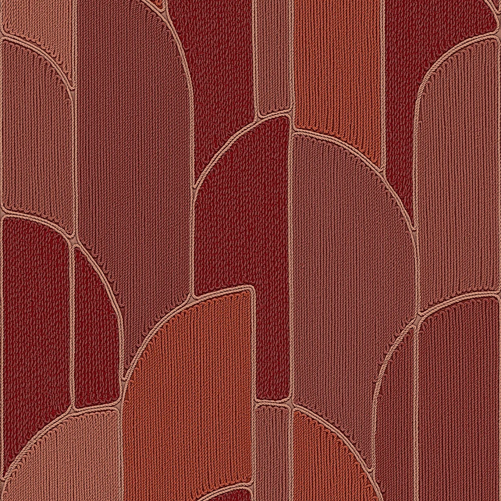 Stitched Arches Orange Wallpaper