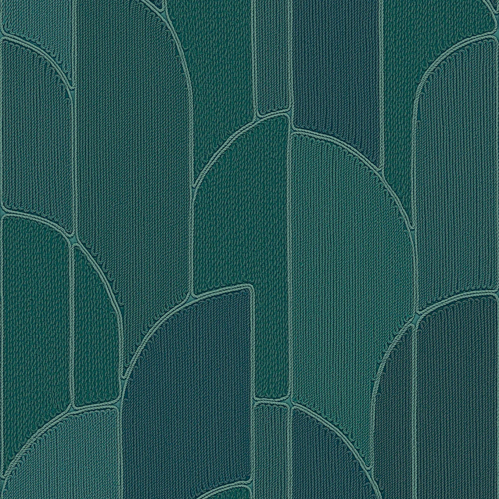 Stitched Arches Green Wallpaper