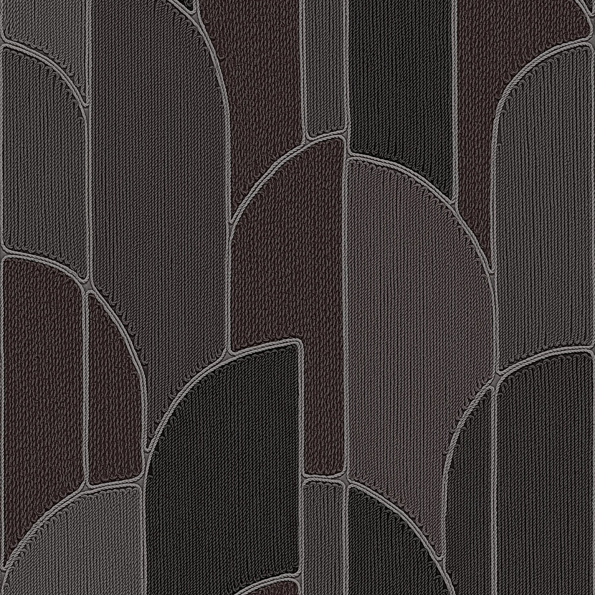 Stitched Arches Black Wallpaper