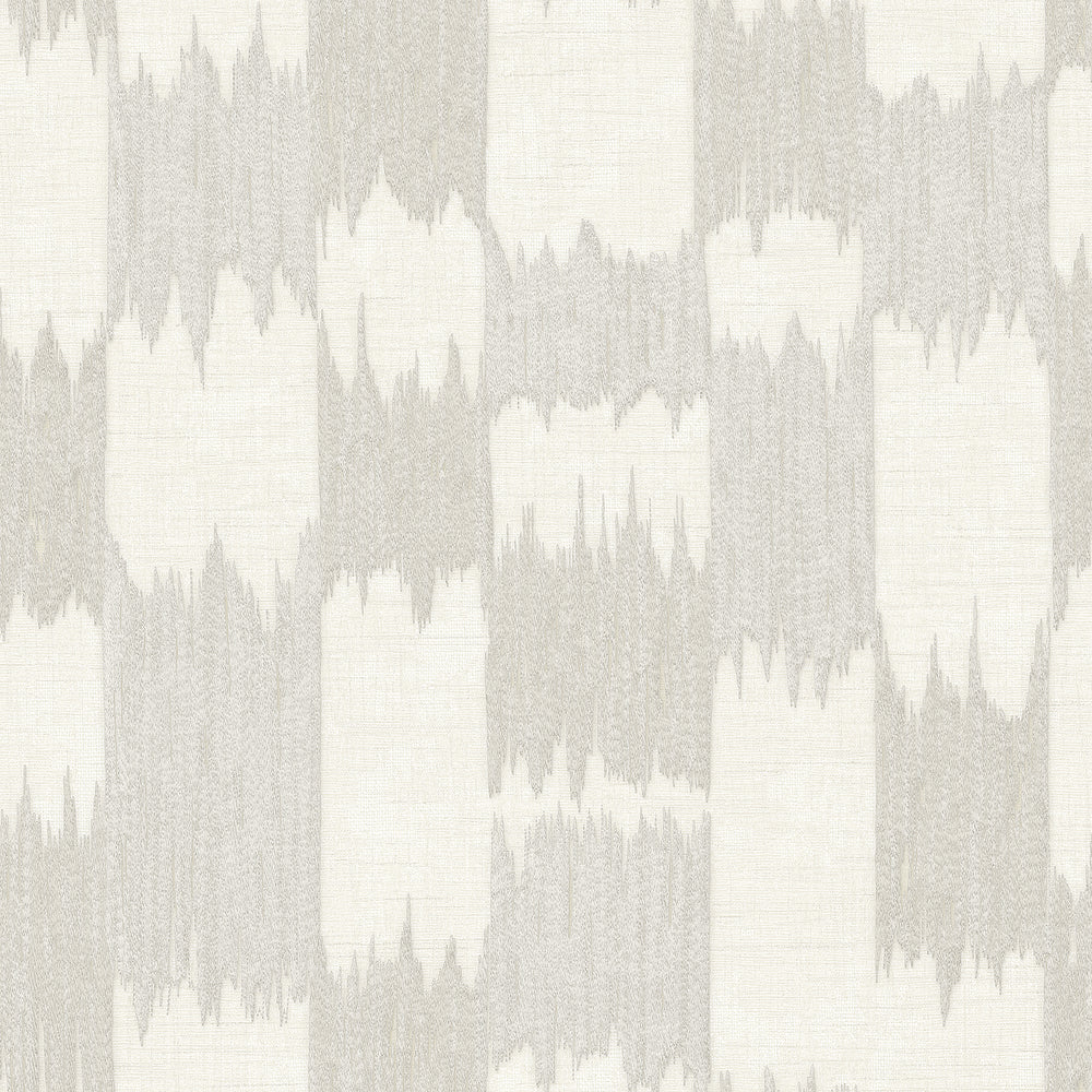 Ikat Echo White Wallpaper