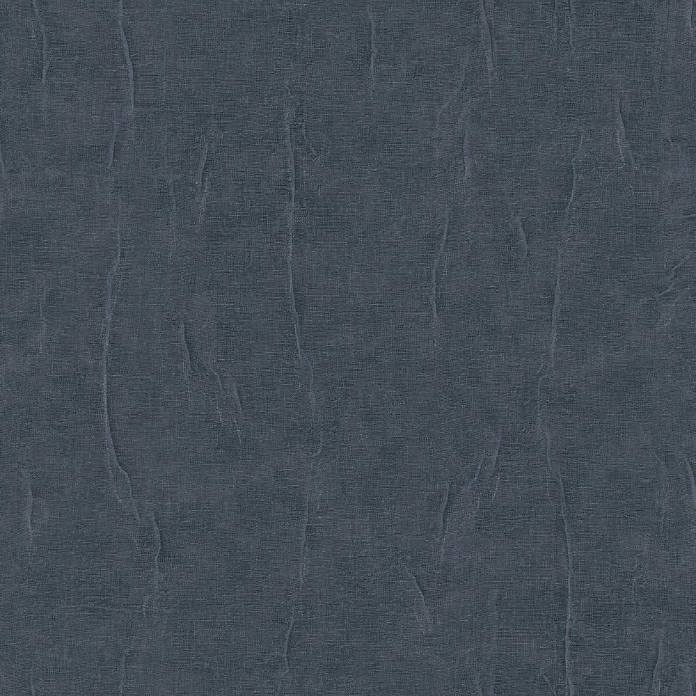Crushed Linen Texture Blue Wallpaper