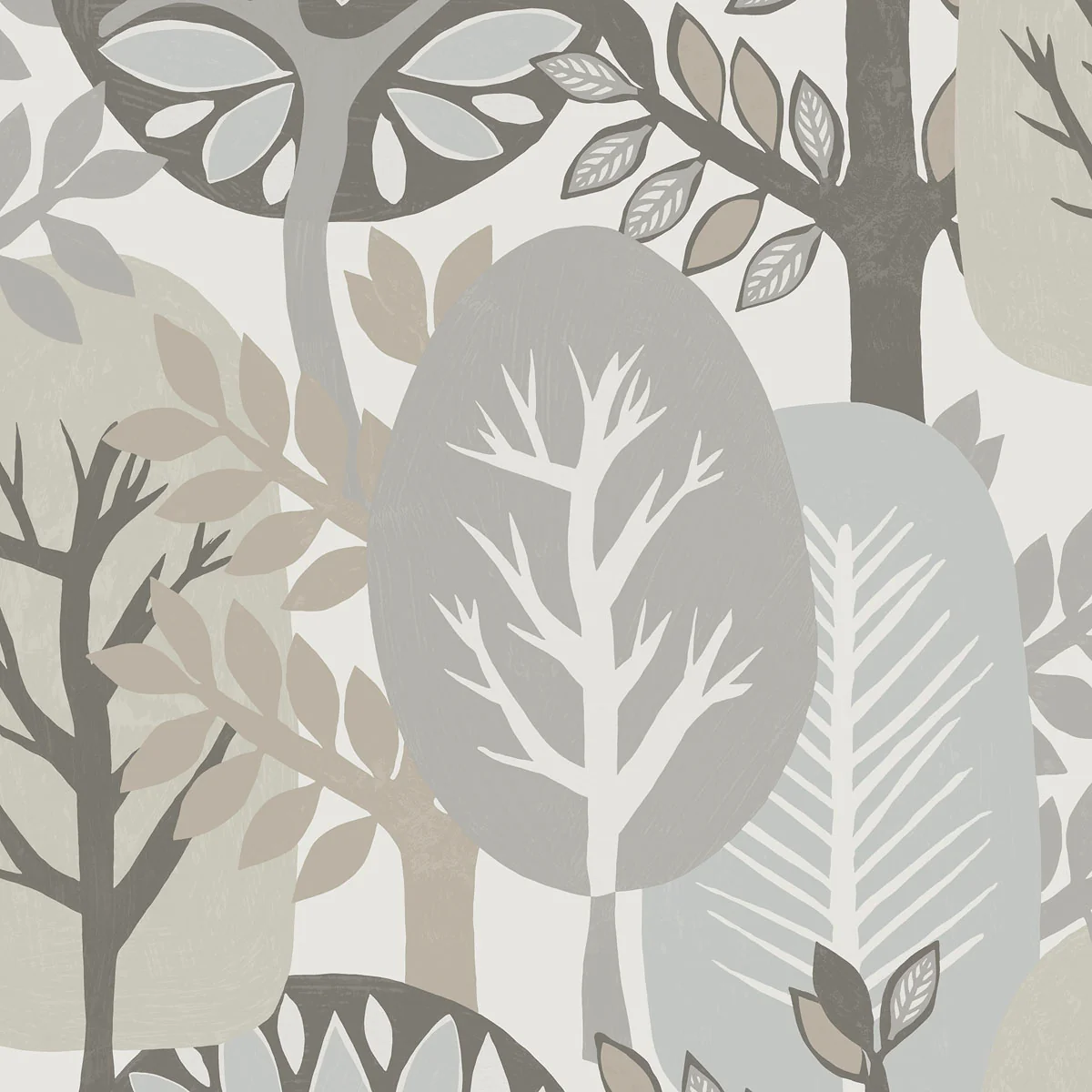 Antibes Nature Forest Gray Wallpaper
