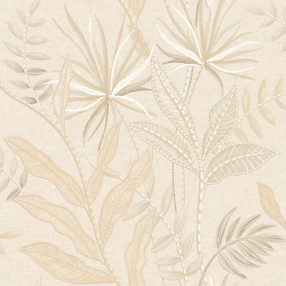 Stitched Savannah Cream Wallpaper
