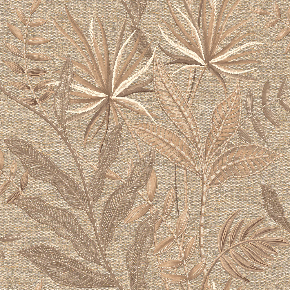 Stitched Savannah Taupe Wallpaper