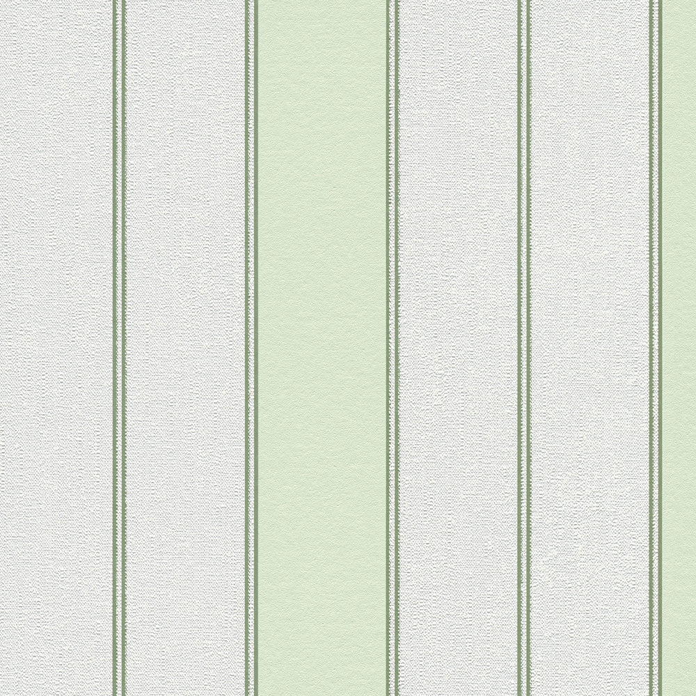 Sculpted Panel Stripe Green Wallpaper