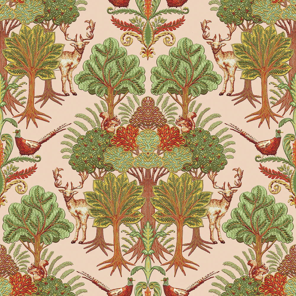 Woodland Tapestry Green Wallpaper
