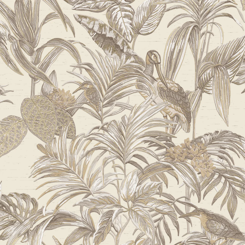 Bird of Paradise Cream Wallpaper
