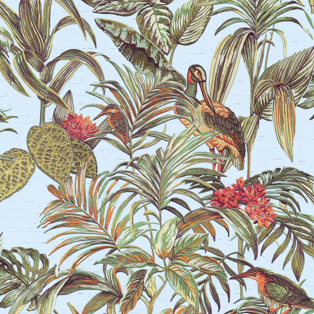 Bird of Paradise Teal Wallpaper