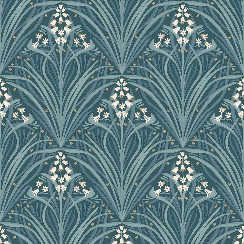 Victorian Bloom Dark Green Wallpaper