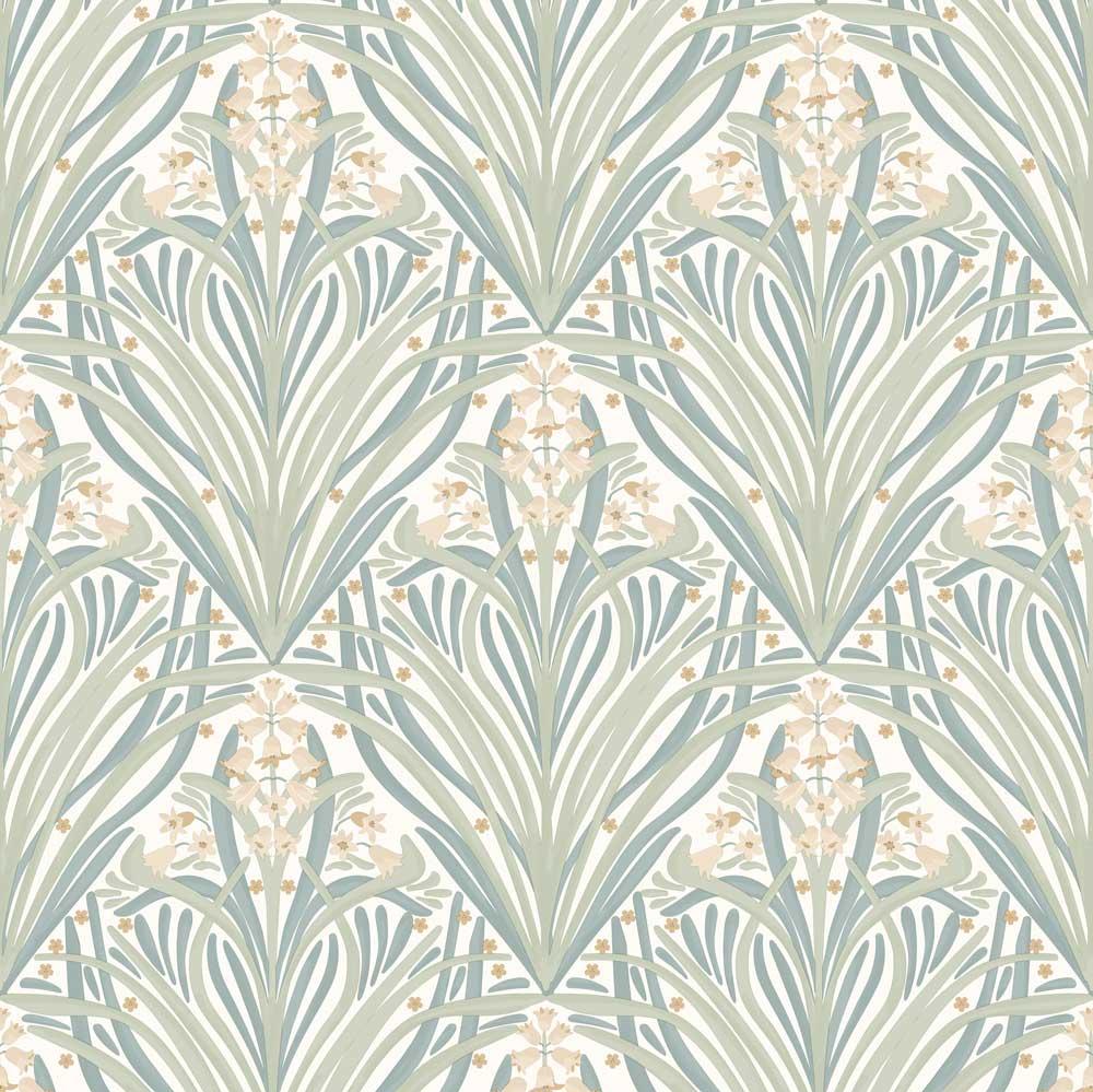Victorian Bloom Light Green Wallpaper