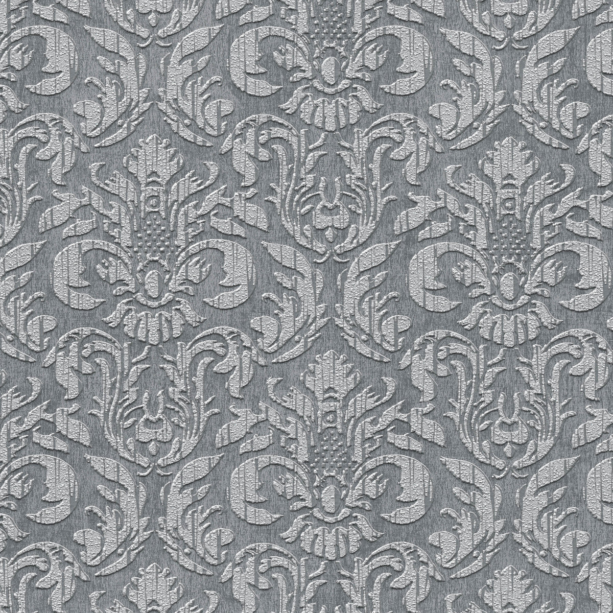 Sculpted Damask Anthracite Wallpaper