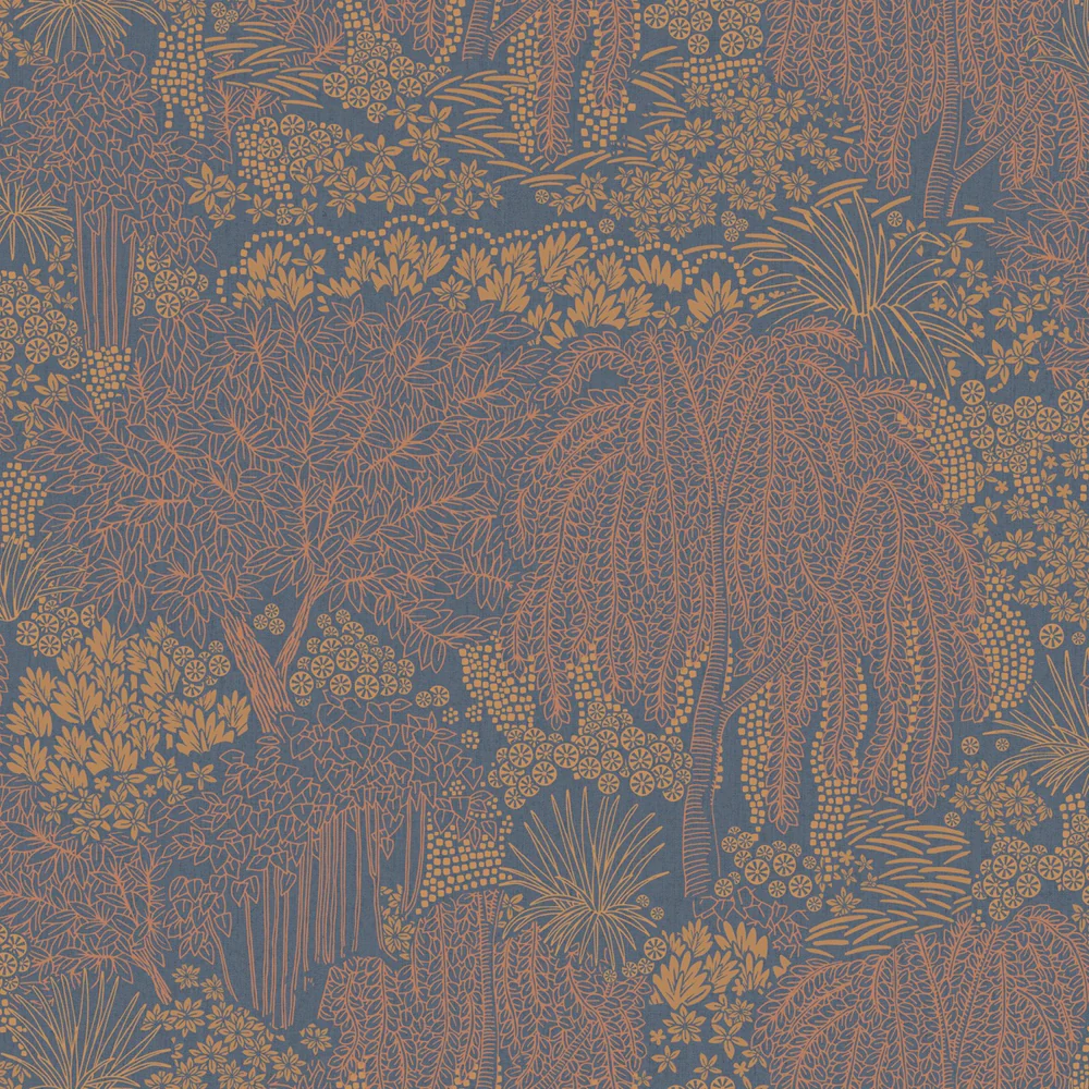 Willow Whisper Navy Wallpaper