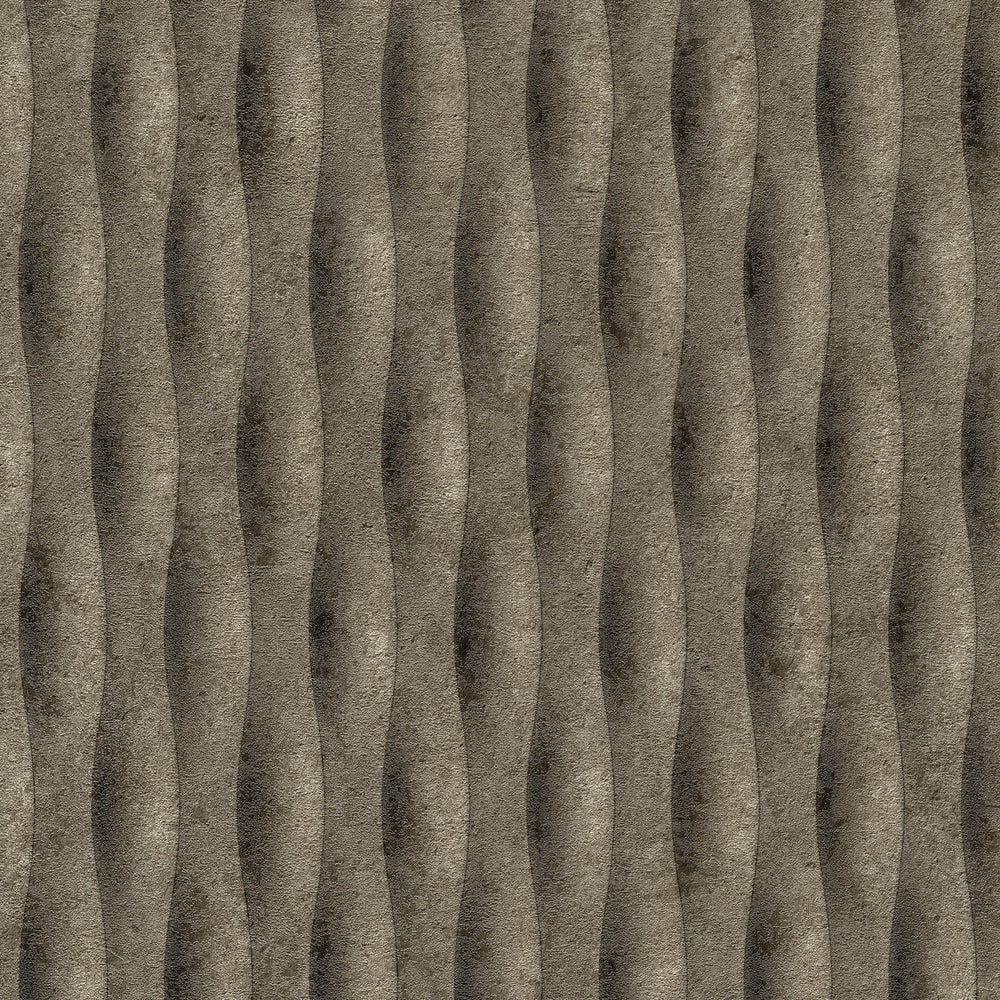 Concrete Illusion Brown Wallpaper