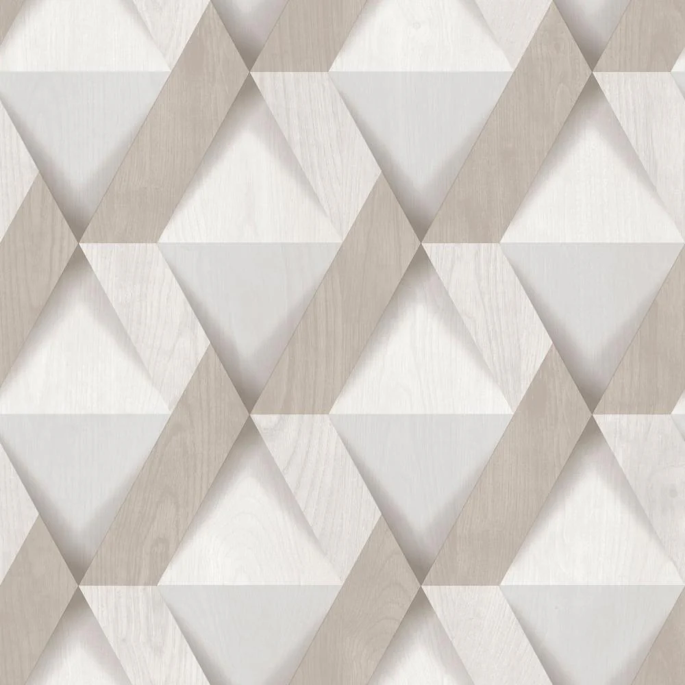 Modern Losange Wood Beige Wallpaper