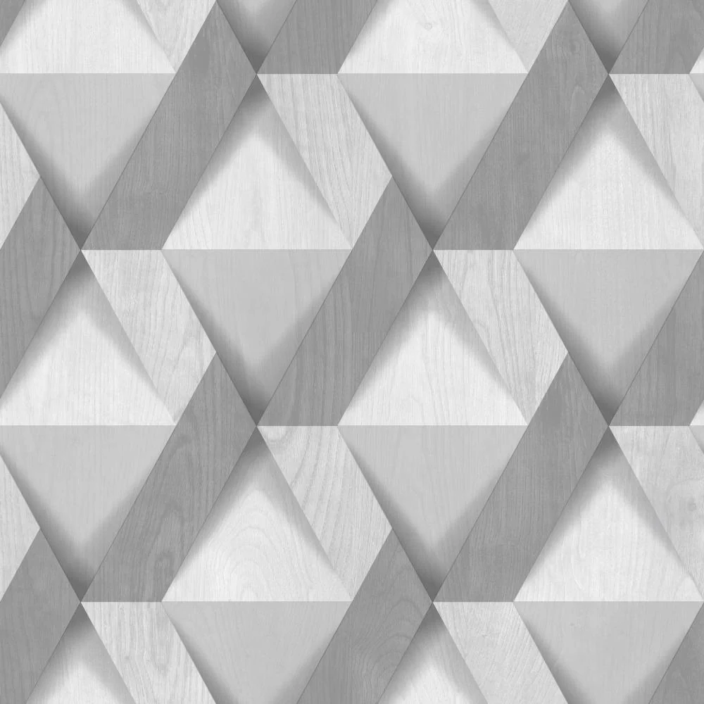 Modern Losange Wood Light Grey Wallpaper