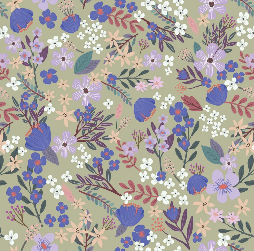 Margarida Floral Sage Peel & Stick Wallpaper