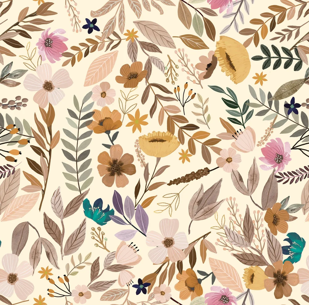 Emilie Floral Sepia Peel & Stick Wallpaper 