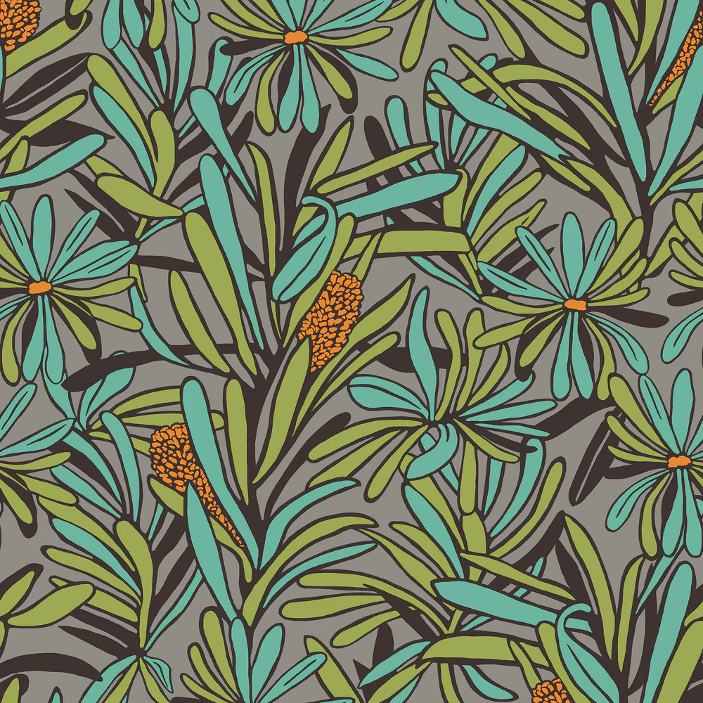 Fandango Bloom Grey Wallpaper