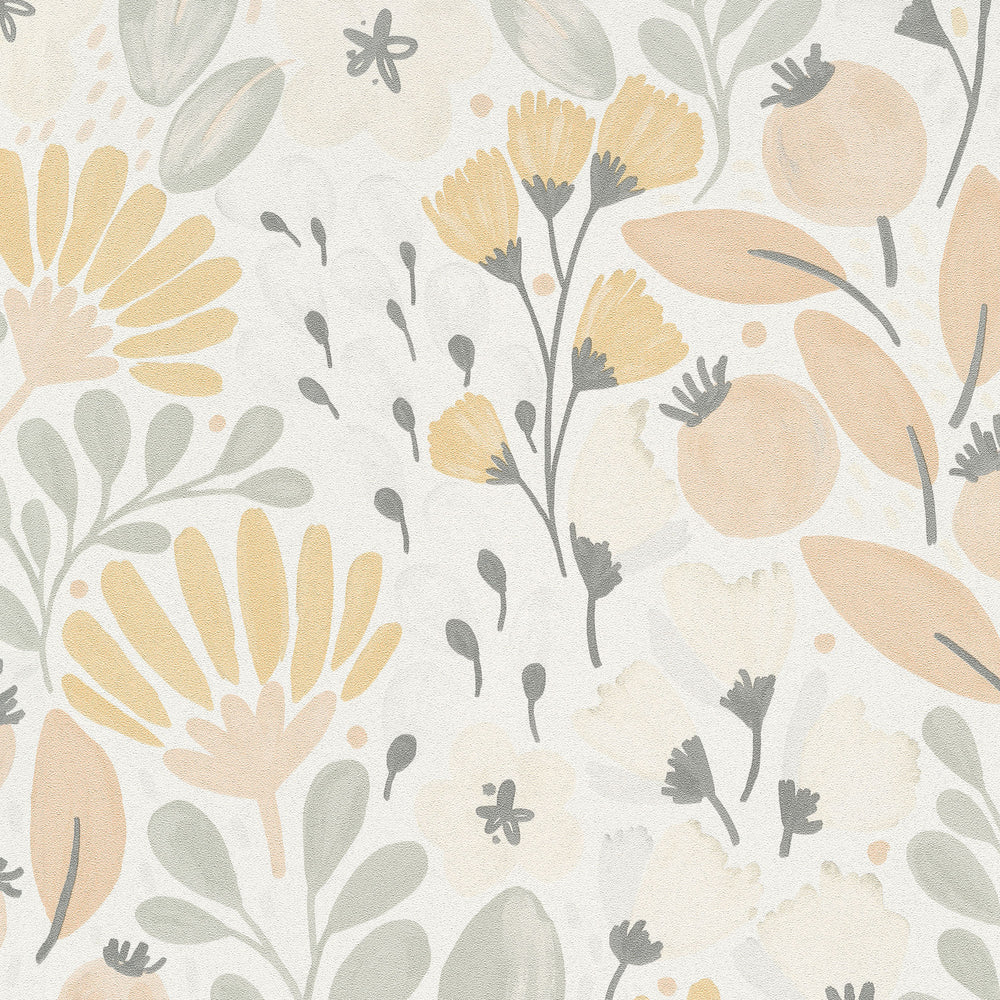 Poetic Garden Pink Wallpaper