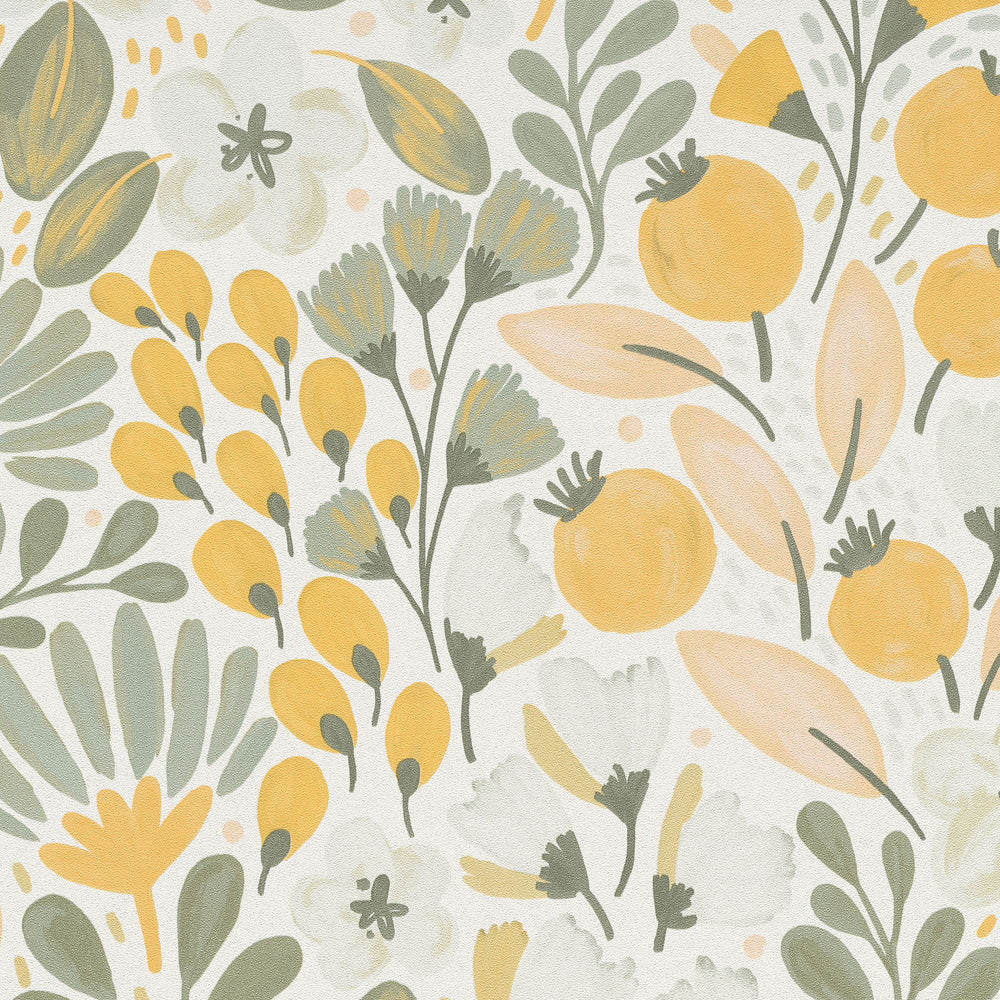 Poetic Garden Green Wallpaper