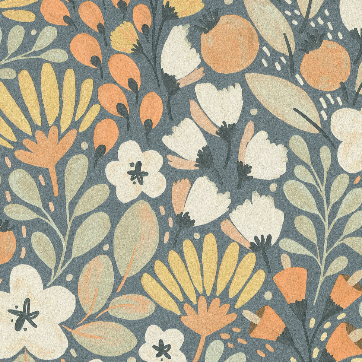 Poetic Garden Blue Wallpaper