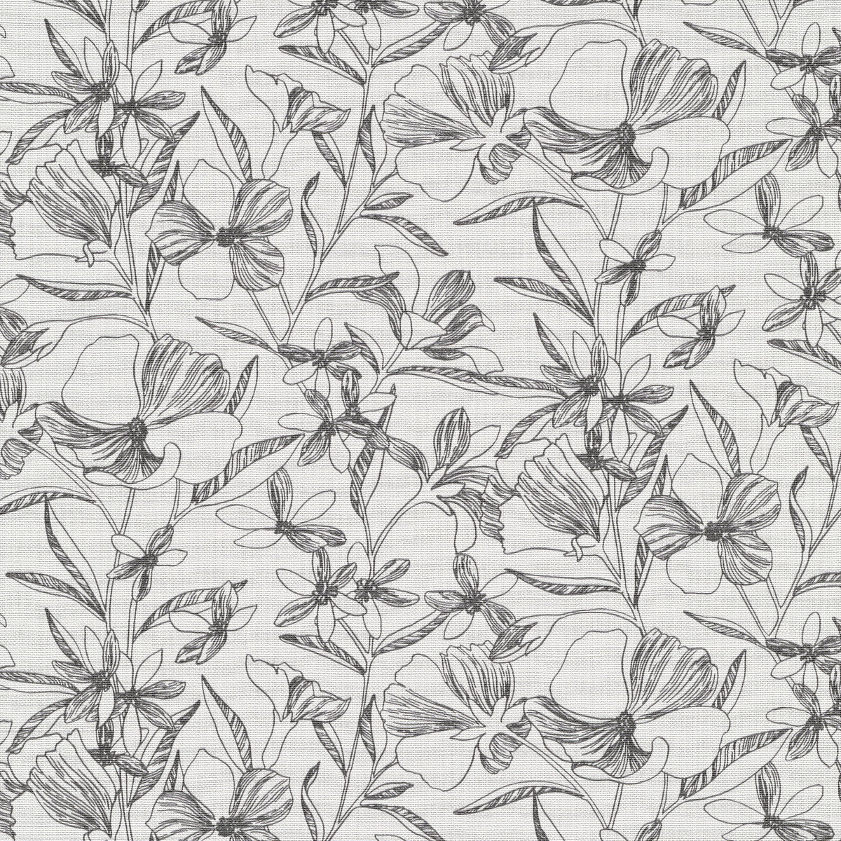 Floral Breeze Black Wallpaper