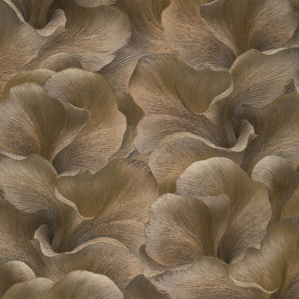 Floral Glow Brown Wallpaper