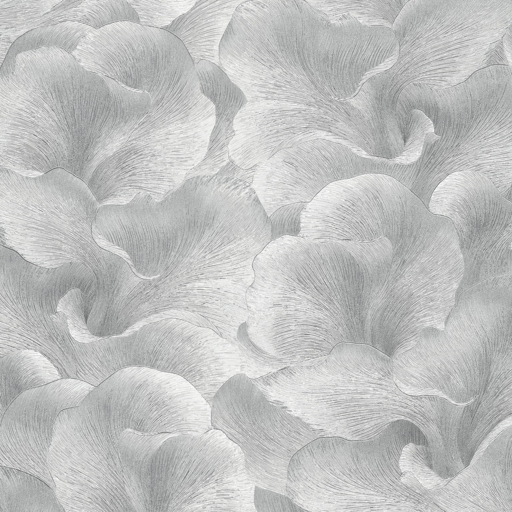 Floral Glow Silver Wallpaper