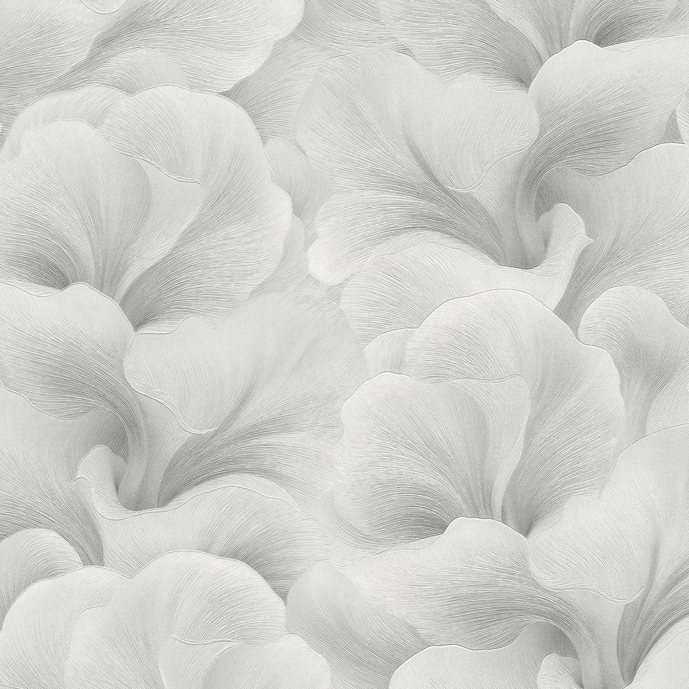 Floral Glow Gray Wallpaper