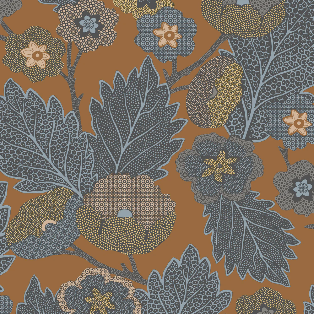Antibes Flora Brown Wallpaper