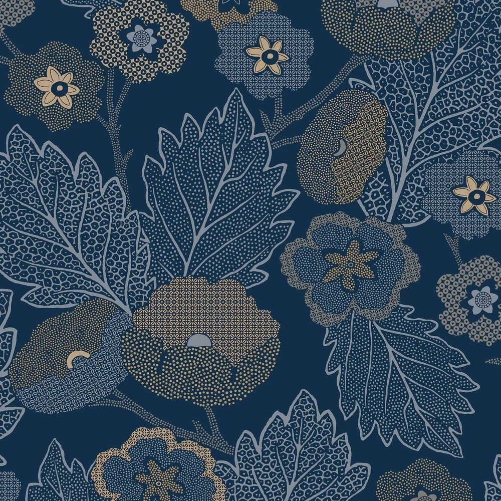 Antibes Flora Navy Wallpaper
