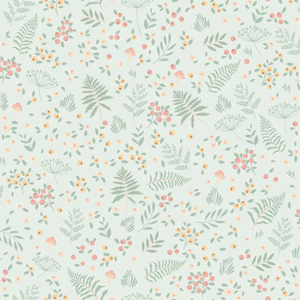 Bramble and Bloom Green Wallpaper