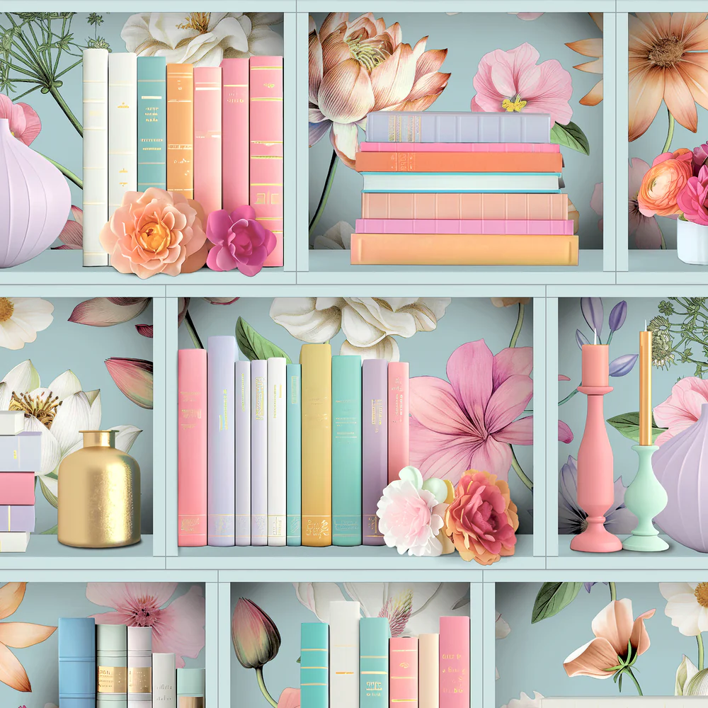 Blossom Shelves Multi Wallpaper