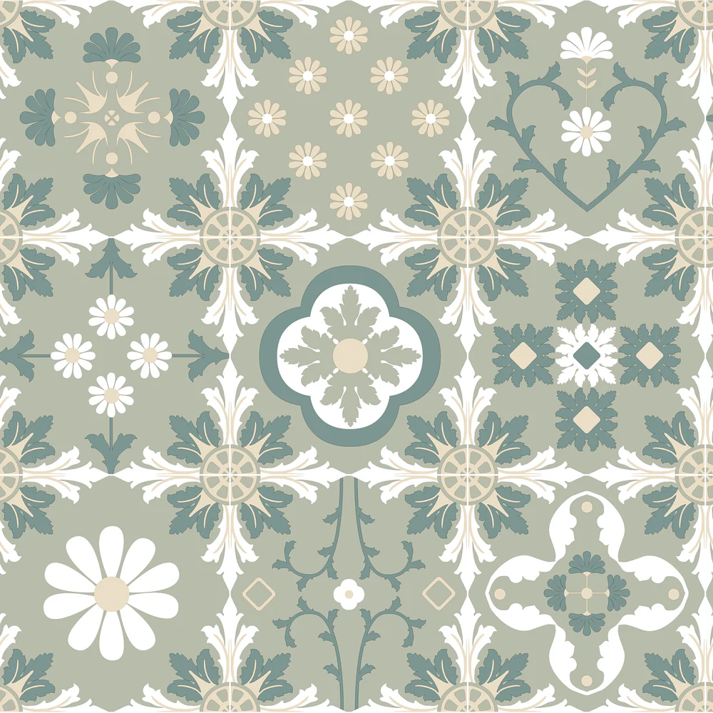 Ceramic Tiles Green Wallpaper