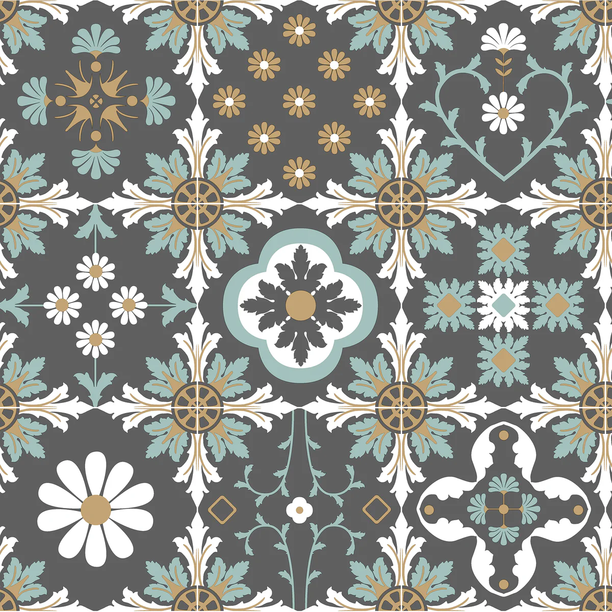 Ceramic Tiles Gray Wallpaper