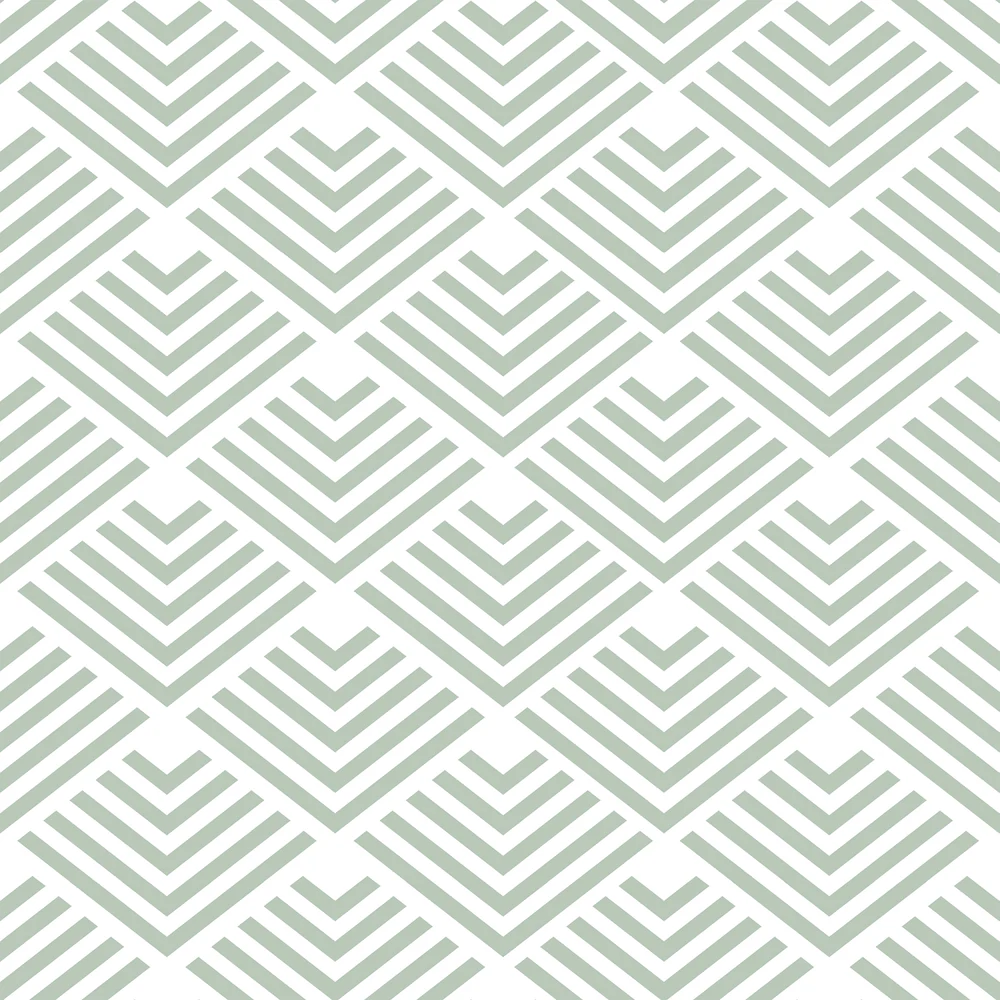 Geometric Chevron Diamond Green Peel and Stick Wallpaper