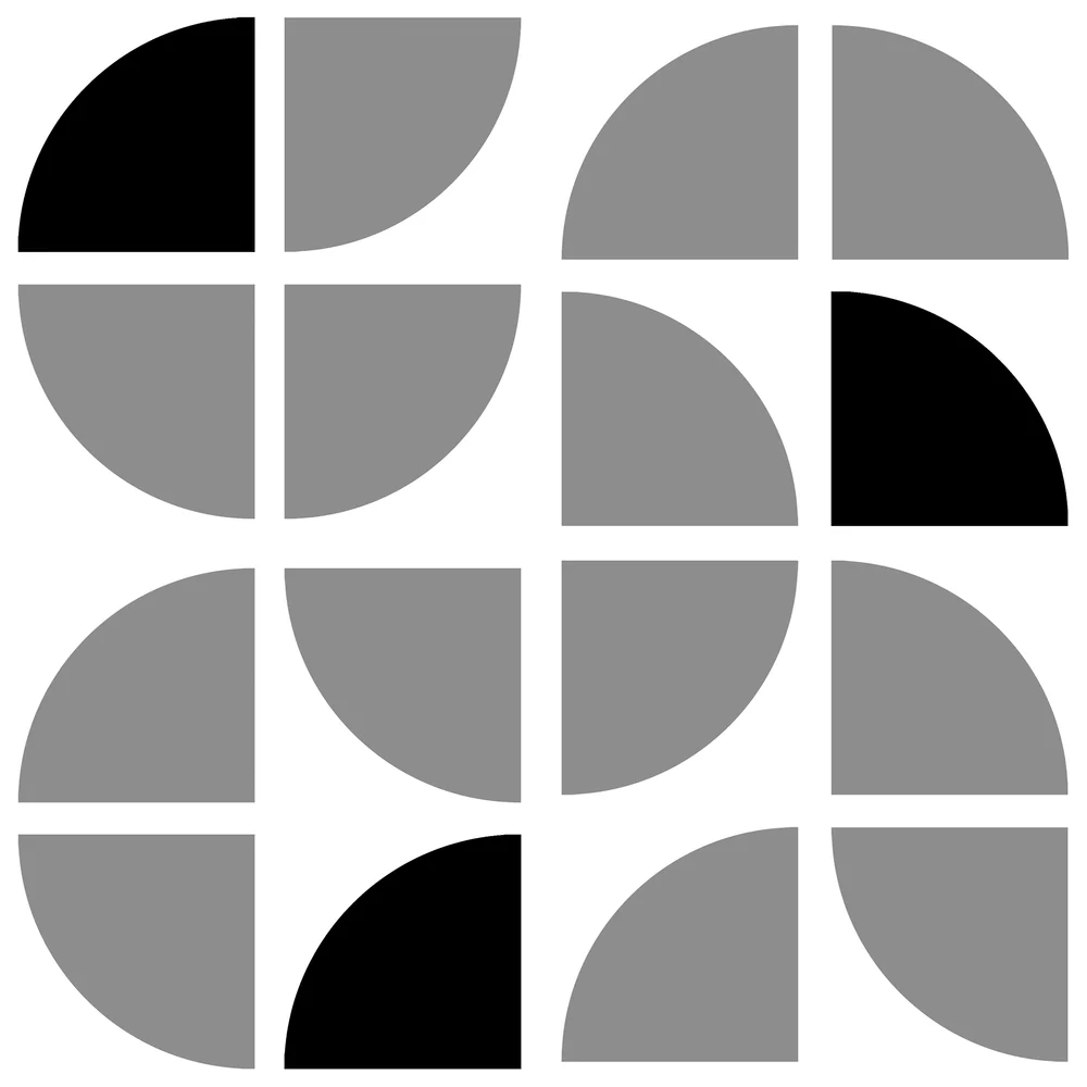 Mod Geo Crescents Gray Peel and Stick Wallpaper