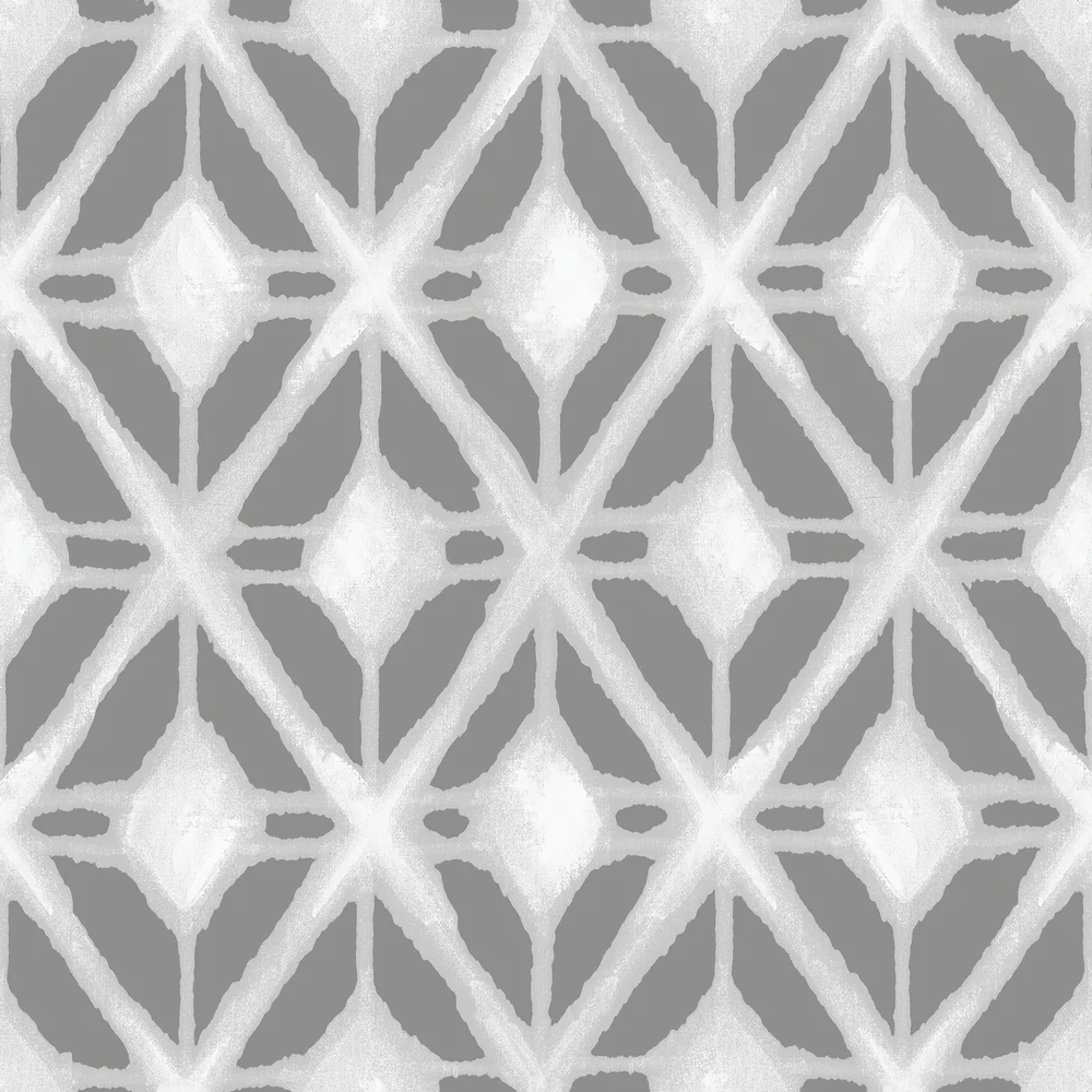Shibori Geometric Gray Peel and Stick Wallpaper